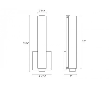 Sonneman Tubo Slim LED Sconce - Satin Nickel, 12", Drum Trim