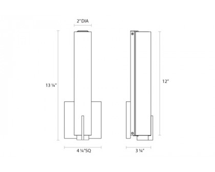 Sonneman Tubo Slim LED Sconce - Satin Nickel, 12", Spine Trim