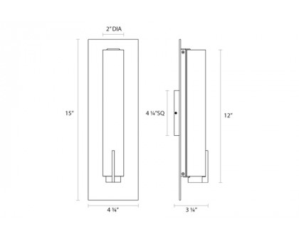 Sonneman™ Tubo Slim LED Panel Sconce - Polished Chrome, 12", Spine Trim