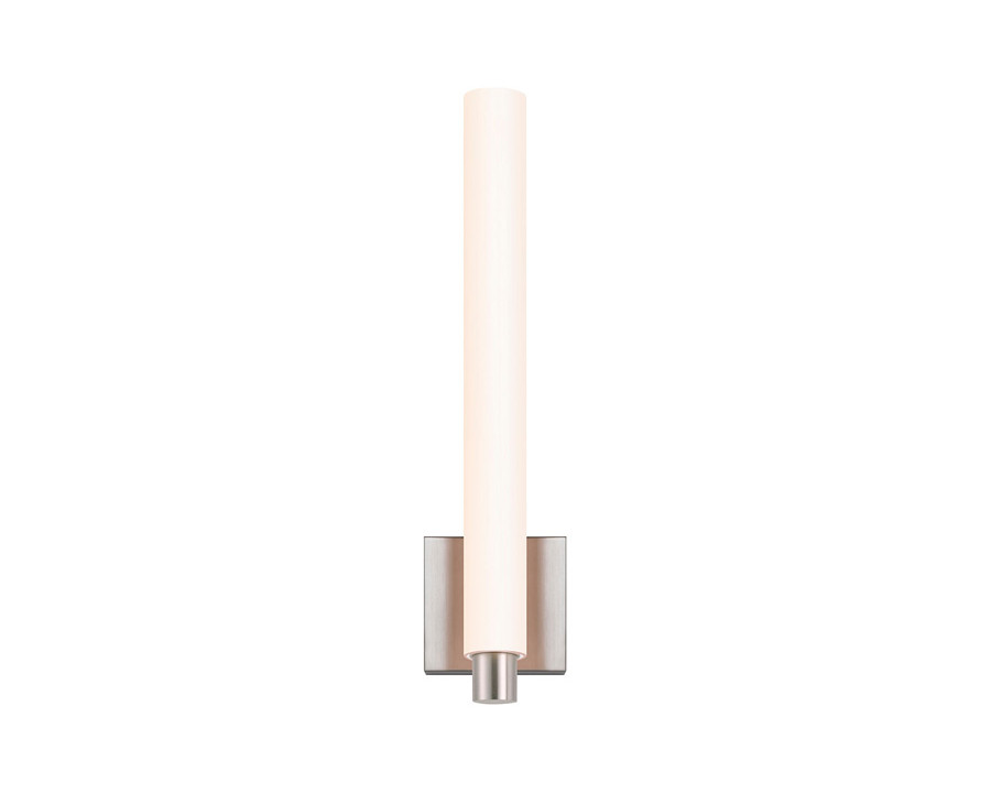 Sonneman Tubo Slim LED Sconce - Satin Nickel, 18", Drum Trim