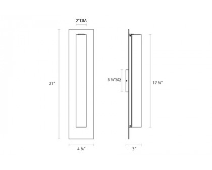 Sonneman Tubo Slim LED Panel Sconce - Polished Chrome, 18", Flat Trim