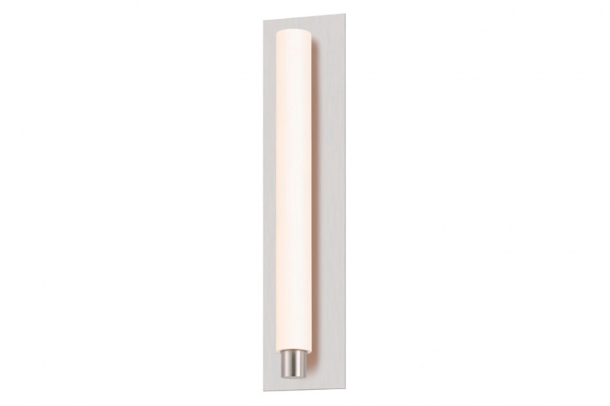 Sonneman™ Tubo Slim LED Panel Sconce - Satin Nickel, 18", Drum Trim