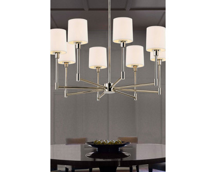 Sonneman Embassy LED Chandelier - Polished Nickel, 8-Light Bar