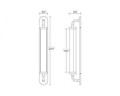 Sonneman Bauhaus Revisited Klammer LED Sconce - Polished Chrome, Short