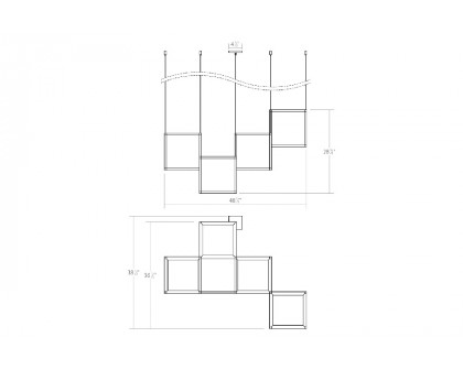 Sonneman Cubix LED Chandelier - 4-Light