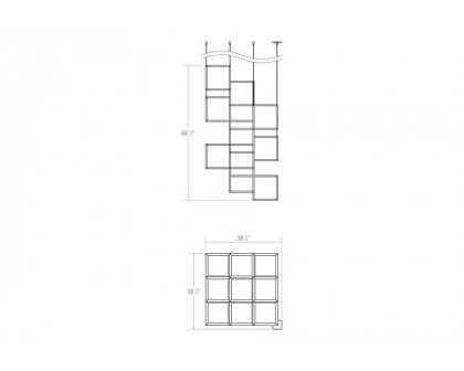 Sonneman Cubix LED Chandelier - 9-Light Vertical