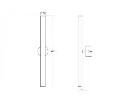 Sonneman Bauhaus Columns LED Bath Bar - Polished Chrome, 32"