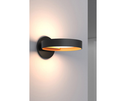 Sonneman Light Guide Ring LED Sconce - Satin White with Apricot Interior, Single