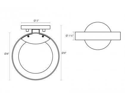 Sonneman Light Guide Ring LED Sconce - Satin White with Apricot Interior, Single