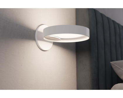 Sonneman Light Guide Ring LED Sconce - Satin White with White Interior, Single