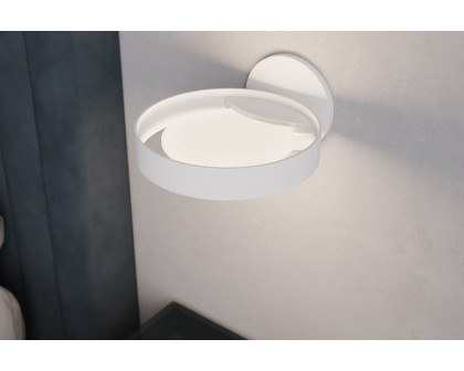 Sonneman Light Guide Ring LED Sconce - Satin White with White Interior, Single