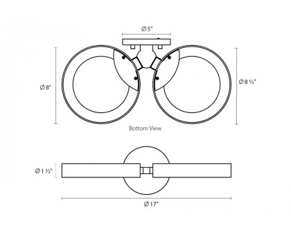 Sonneman Light Guide Ring LED Sconce - Satin White with Apricot Interior, Double