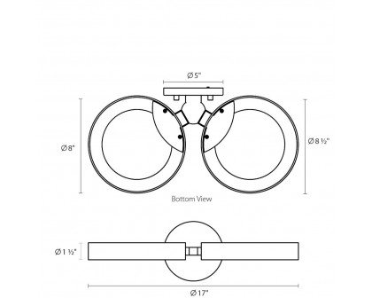 Sonneman - Double Light Guide Ring LED Sconce