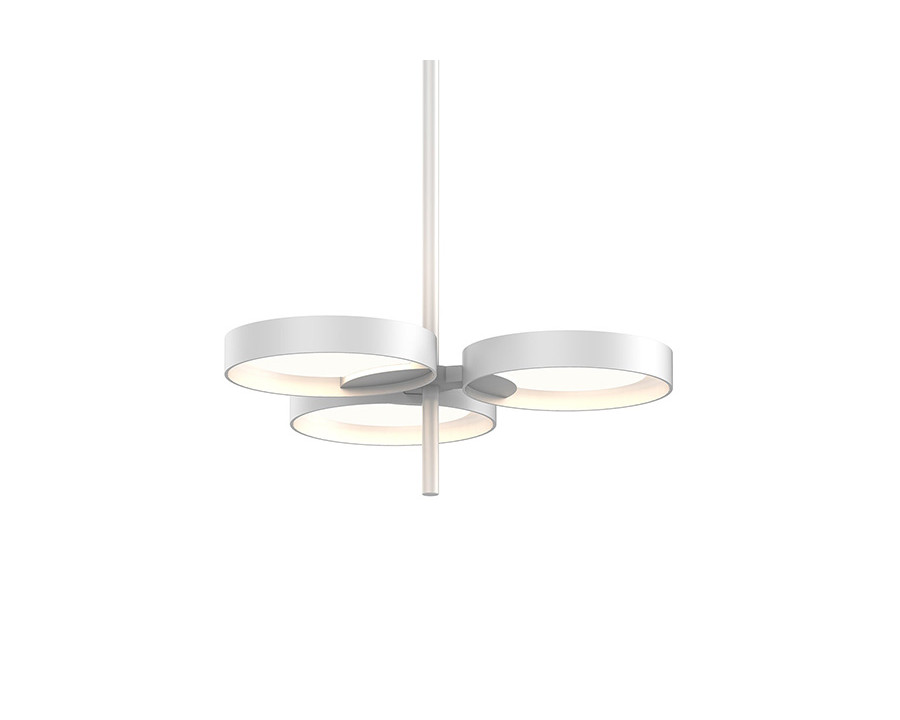 Sonneman Light Guide Ring Chandelier - Satin White with White Interior, 3-Light