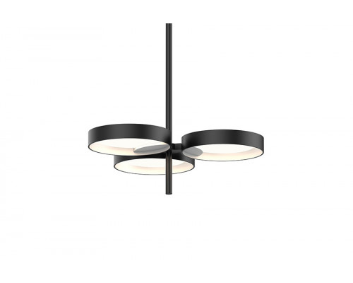 Sonneman Light Guide Ring Chandelier - Satin Black with White Interior, 3-Light