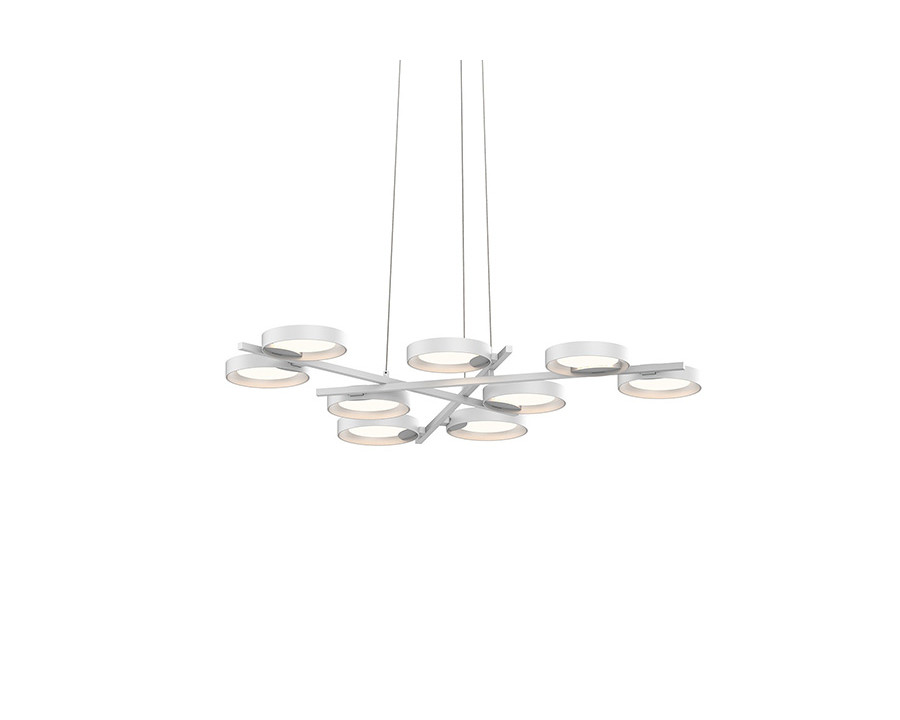 Sonneman Light Guide Ring Chandelier - Satin White with White Interior, 9-Light