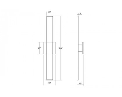 Sonneman Planes LED Double Sconce - Satin White, 24"