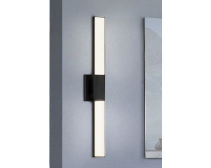 Sonneman Planes LED Double Sconce - Bright Satin Aluminum, 24"