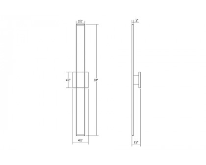 Sonneman™ Planes LED Double Sconce - Satin White, 32"