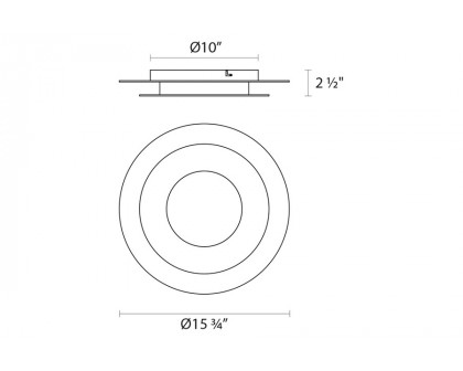 Sonneman Offset LED Surface Mount - 16", Round, 3000K