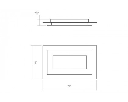 Sonneman Offset LED Surface Mount - 24", Rectangle, 3000K