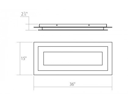 Sonneman Offset LED Surface Mount - 36", Rectangle, 3000K