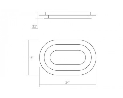 Sonneman Offset LED Surface Mount - 24", Racetrack, 3000K