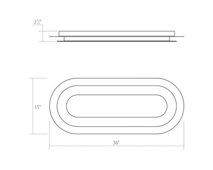 Sonneman Offset LED Surface Mount - 36", Racetrack, 3000K