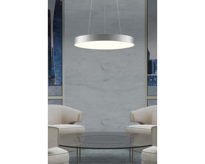 Sonneman Pi LED Pendant - Bright Satin Aluminum, 16", 3000K