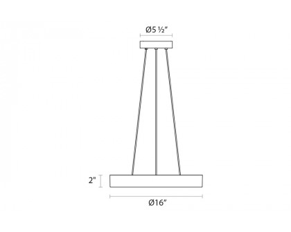 Sonneman Pi LED Pendant - Bright Satin Aluminum, 16", 3000K