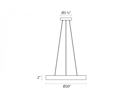 Sonneman Pi LED Pendant - Bright Satin Aluminum, 20", 3000K