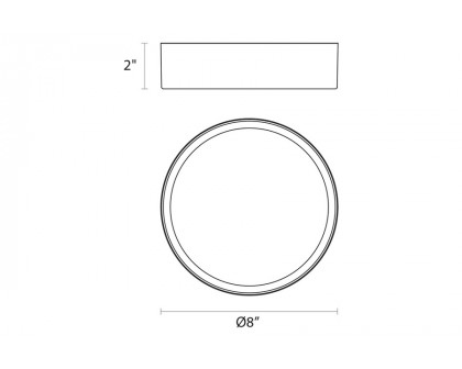 Sonneman Pi LED Surface Mount - Bright Satin Aluminum, 8", 3000K