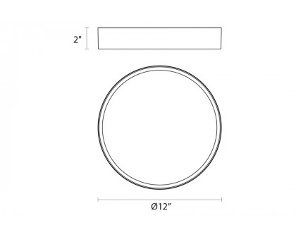 Sonneman Pi LED Surface Mount - Bright Satin Aluminum, 12", 3000K