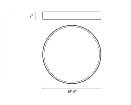 Sonneman Pi LED Surface Mount - Bright Satin Aluminum, 16", 3000K