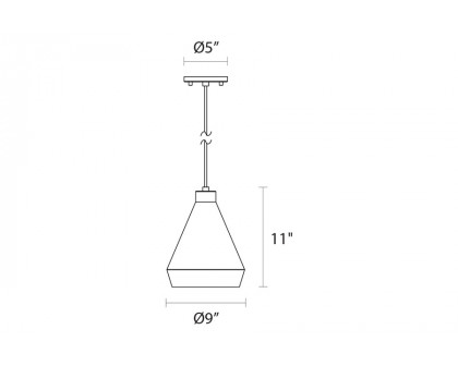 Sonneman Koma Taisho Pendant - Bright Satin Aluminum, E26