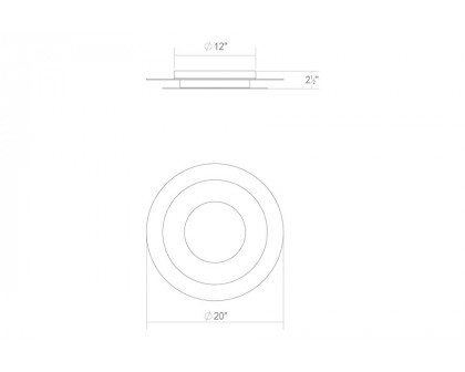 Sonneman Offset LED Surface Mount - 20", Round, 3000K