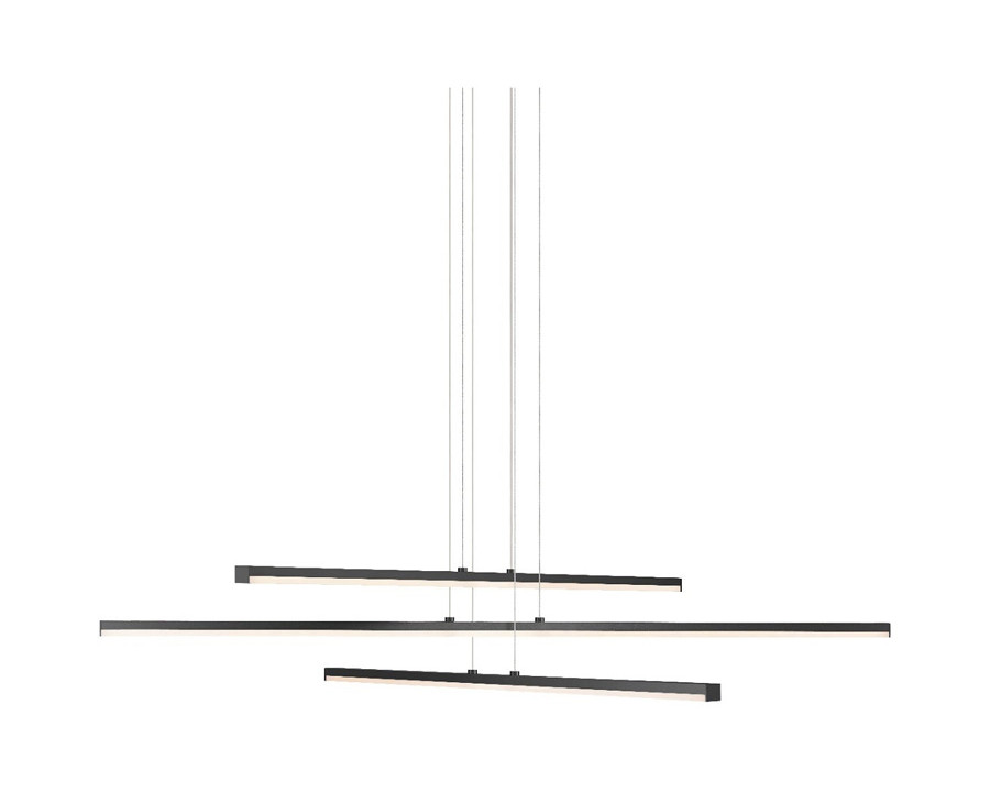 Sonneman Stix LED Chandelier - Satin Black, 3-Arm