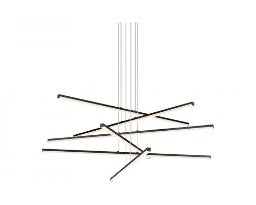 Sonneman Stix LED Chandelier - Satin Black, 6-Arm