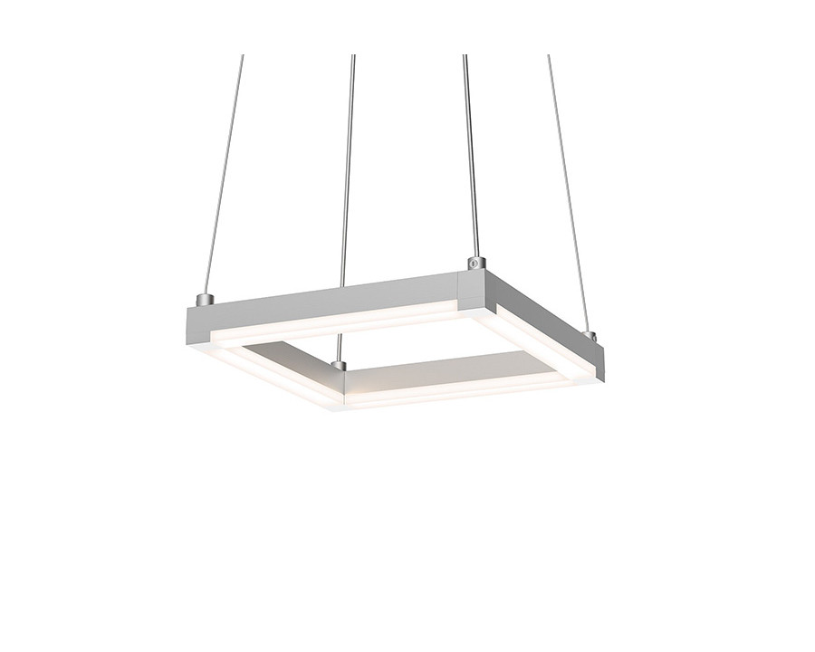 Sonneman Stix Square LED Pendant - Bright Satin Aluminum, 9"