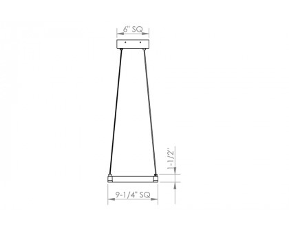 Sonneman Stix Square LED Pendant - Bright Satin Aluminum, 9"