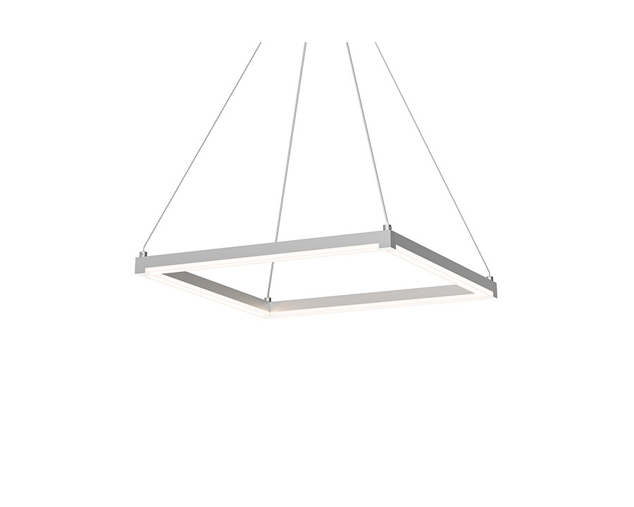 Sonneman Stix Square LED Pendant - Bright Satin Aluminum, 19"