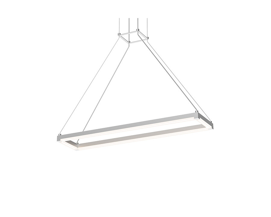 Sonneman Stix Rectangle LED Pendant - Bright Satin Aluminum, 30" x 6"