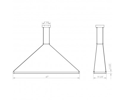 Sonneman Stix Rectangle LED Pendant - 47" x 9"