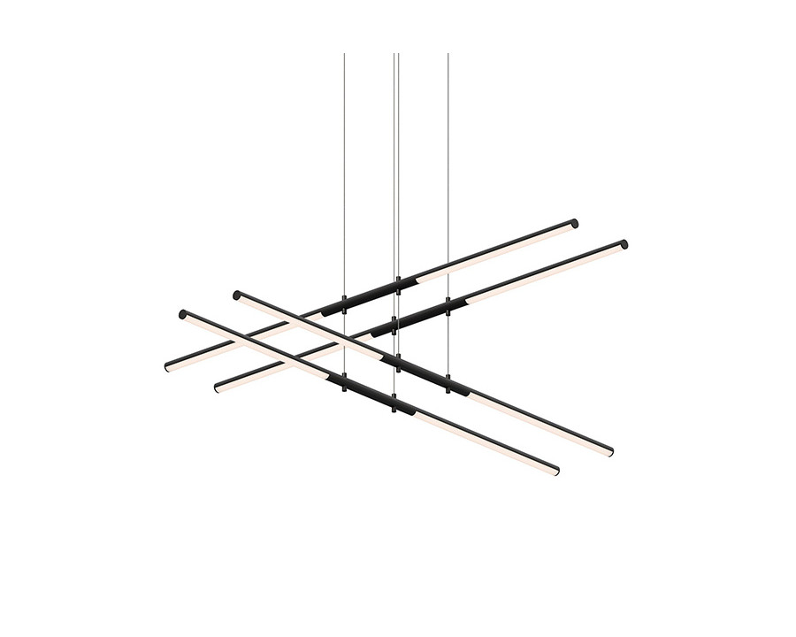 Sonneman Tik-Tak LED Chandelier - Satin Black, Stack 2-Tier