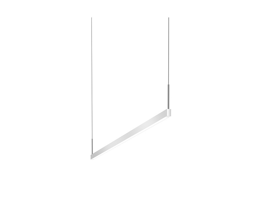 Sonneman Thin-Line LED Pendant - Bright Satin Aluminum, 4" One-Sided, 3000K