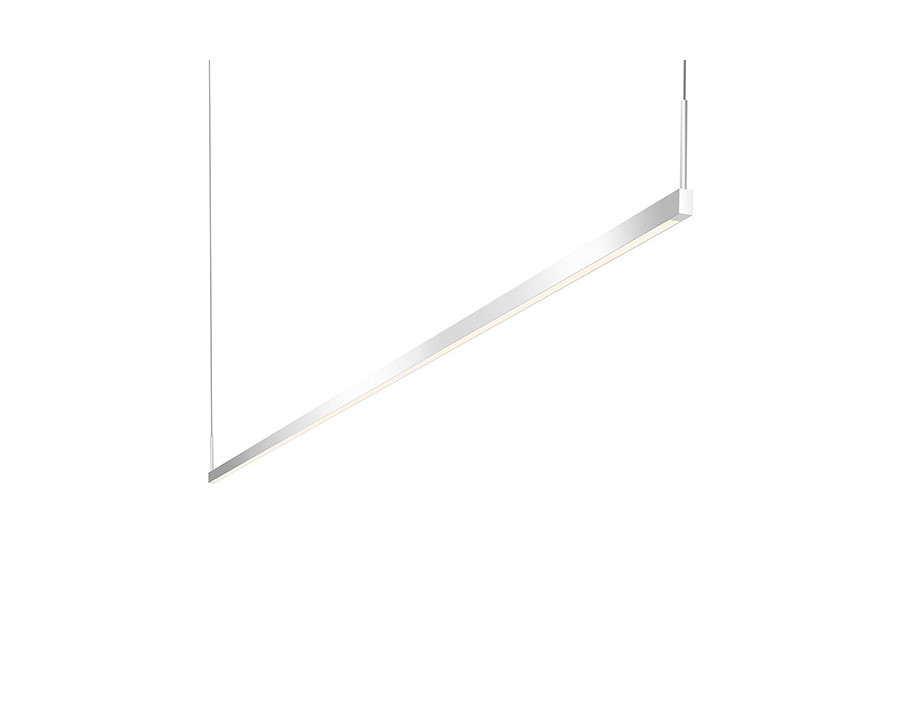 Sonneman Thin-Line LED Pendant - Bright Satin Aluminum, 8" One-Sided, 3000K