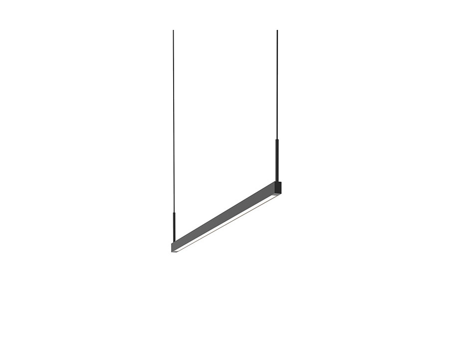 Sonneman Thin-Line LED Pendant - Satin Black, 3" One-Sided, 3000K