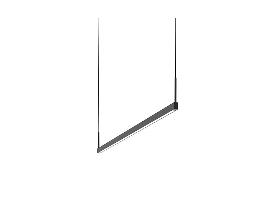 Sonneman Thin-Line LED Pendant - Satin Black, 4" One-Sided, 3000K