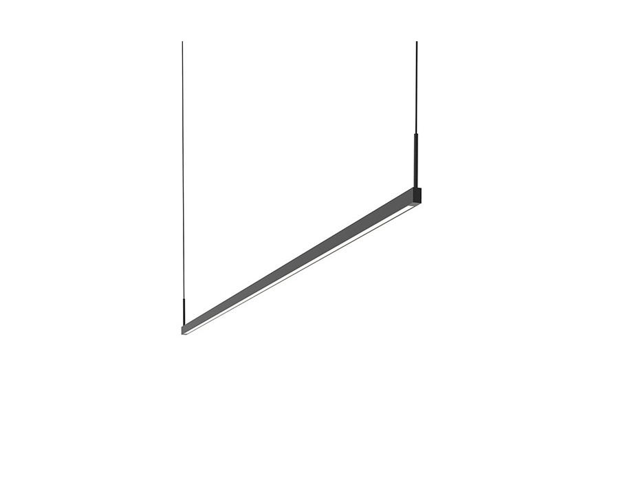 Sonneman Thin-Line LED Pendant - Satin Black, 6" One-Sided, 3000K