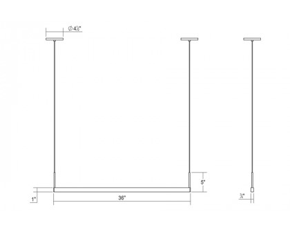 Sonneman Thin-Line LED Pendant - Satin White, 3" Two-Sided, 3000K